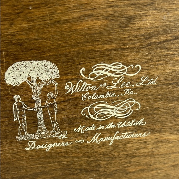 Vintage Wilton & Lee Ltd Hand Painted Shaker Oval Box 1773 with Lid Red Yellow - Picture 8 of 10